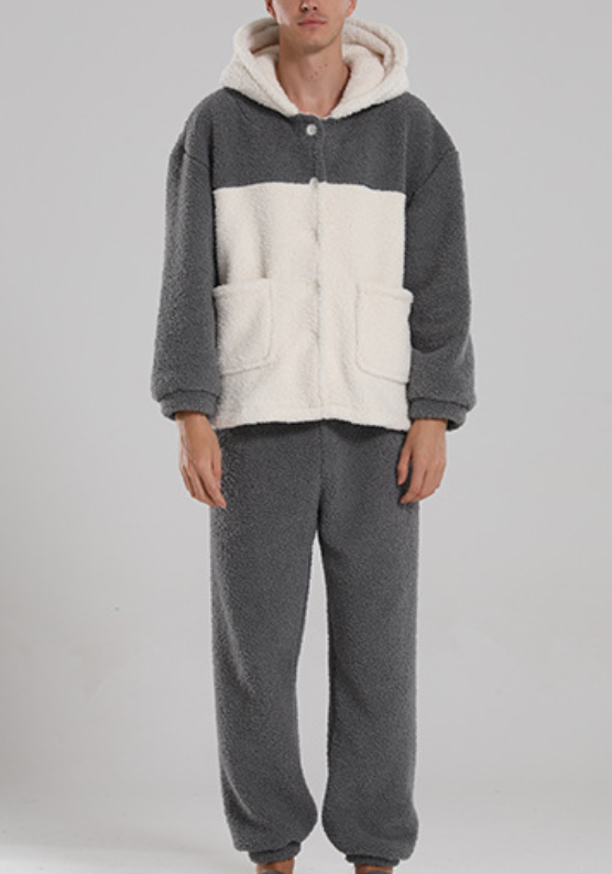 Title 7, Pijama de veludo coral unissex para homens e mu...