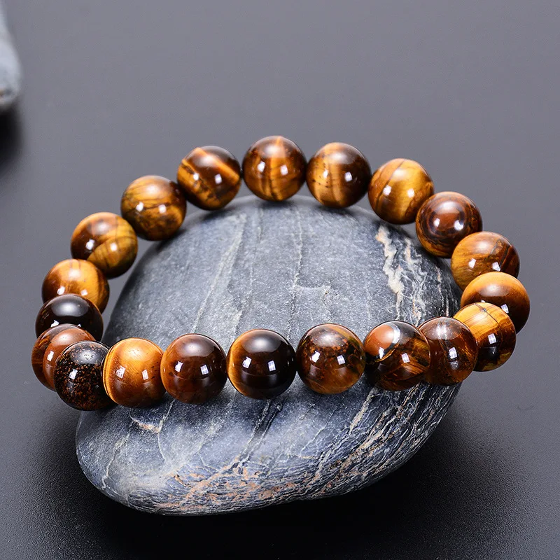 Pulseira de Yoga com Olho de Tigre Amarelo Natural Grau A, energia e foco para sua prática. Equilíbrio, proteção e bem-estar diário. — foto 2