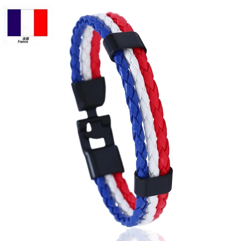 Pulseira Edição Comemorativa Multinacional Couro PU Trançado Celebre suas viagens com esta pulseira elegante e durável, uma lembrança perfeita. — foto 8