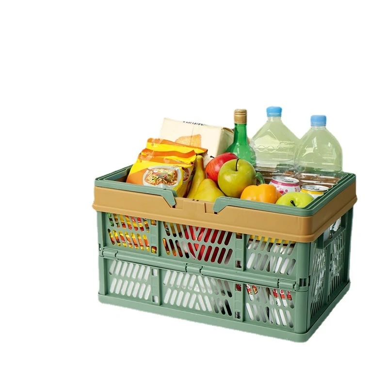Opvouwbare picknickmand voor boodschappen, groot formaat. Handige draagbare mand voor lentetrips. Ideaal voor picknicks en uitstapjes. — foto 2