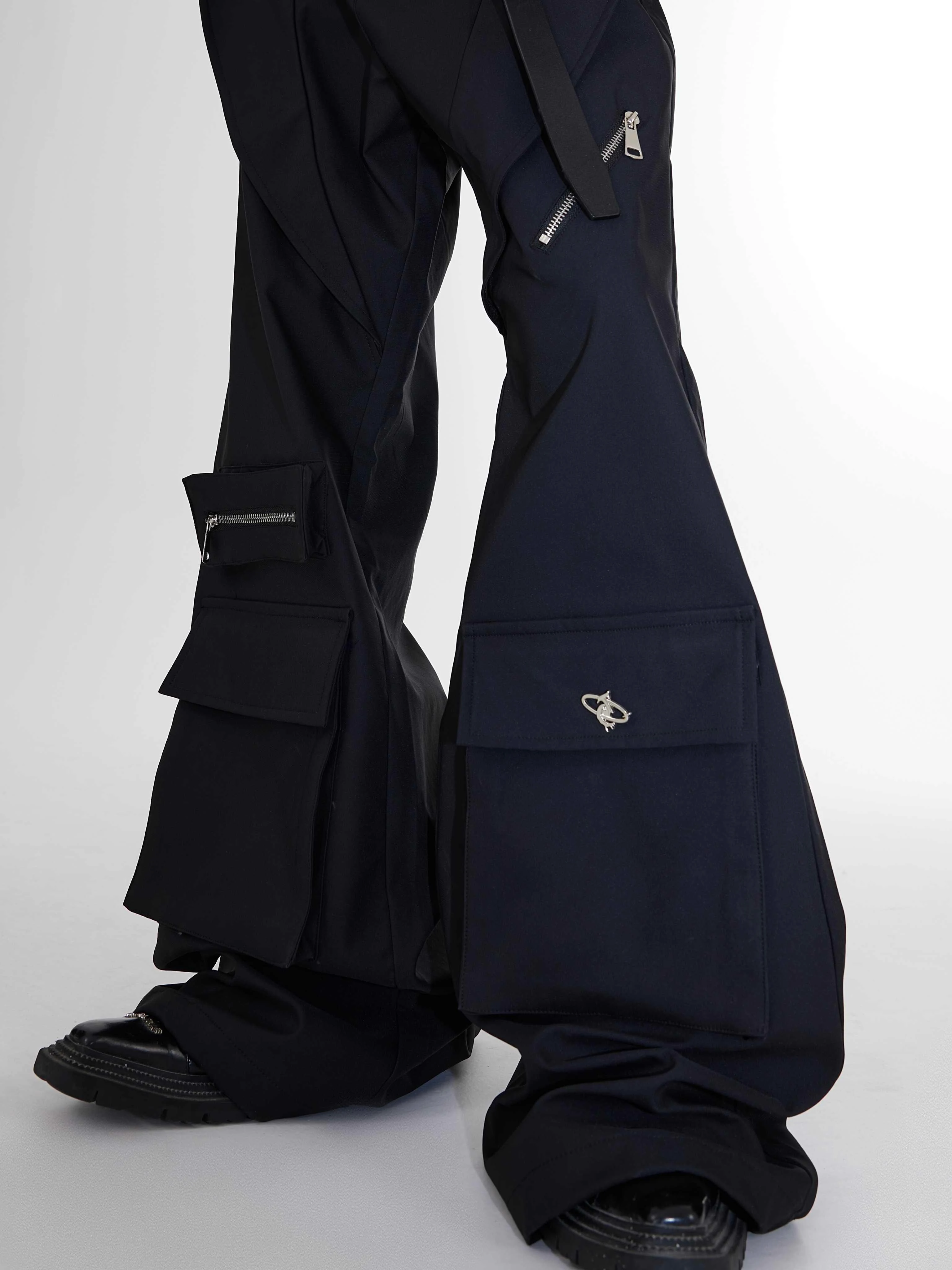 Metal Design High Waist Casual Pants, bequeme Hose mit hoher Taille, stilvoller Look für Alltag und Freizeit, figurbetont. — foto 4
