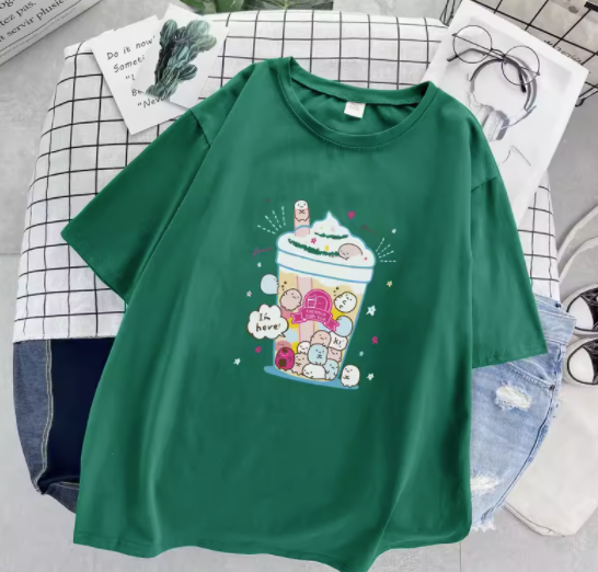 Losse Koreaanse katoenen T-shirt met korte mouwen, casual stijl, ademend en comfortabel, perfect voor zomer en dagelijks gebruik — foto 6