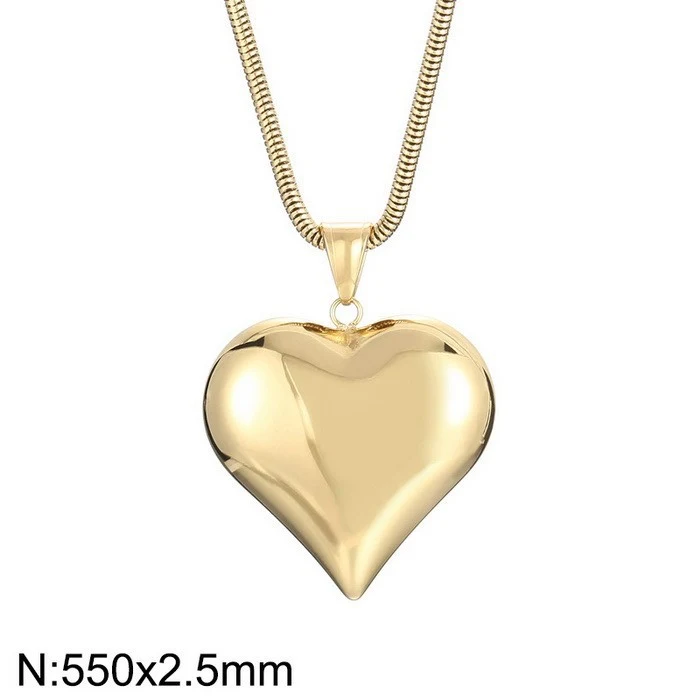 Colar Coração Vazado Prata/Ouro Feminino Simples Versátil Personalizado Amor Joia — foto 2