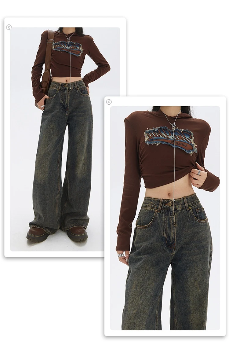 Title 9, Pantalones Americanos Retro de Pierna Ancha Boo...
