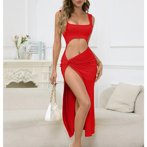 Title 5, Ausgehöhltes Camisole-Nabelkleid für Damen