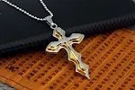 Colar masculino Cross Pingente masculino Joia para homem elegante Aço inoxidável resistente à água Design atemporal Presente ideal — foto 3