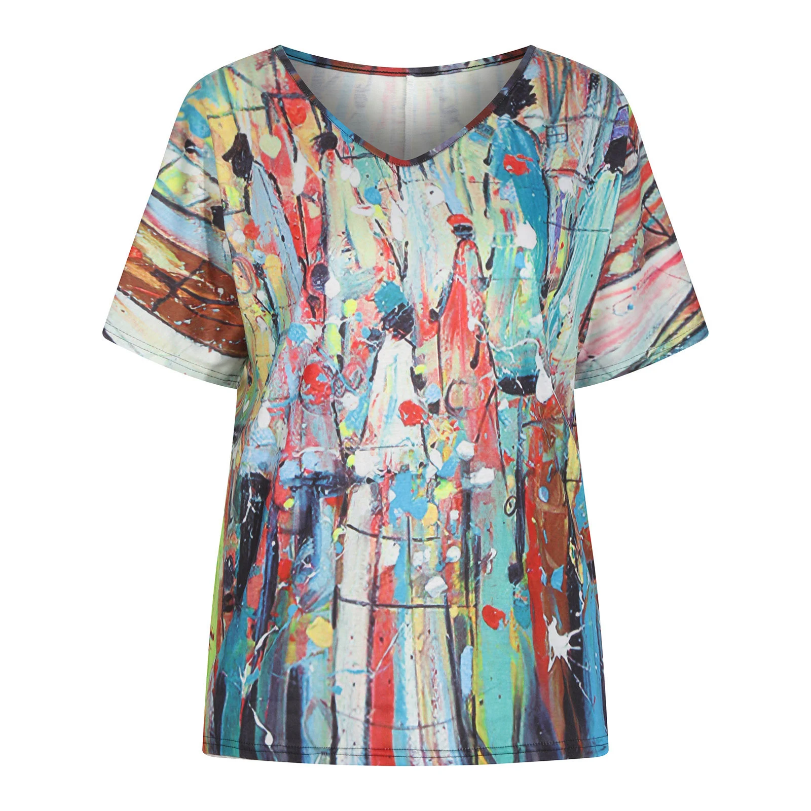 Title 6, Nueva camiseta de mujer con estampado cuello en...