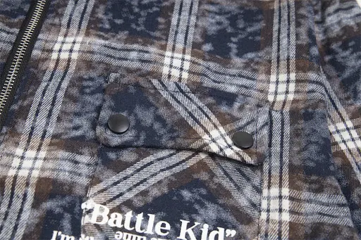 Title 11, Camisa xadrez solta punk masculina, personalida...