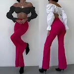 Top da donna a vestibilità slim che scopre l'addome, perfetto per un look alla moda. Abbina a gonne o pantaloni a vita alta. — foto 4