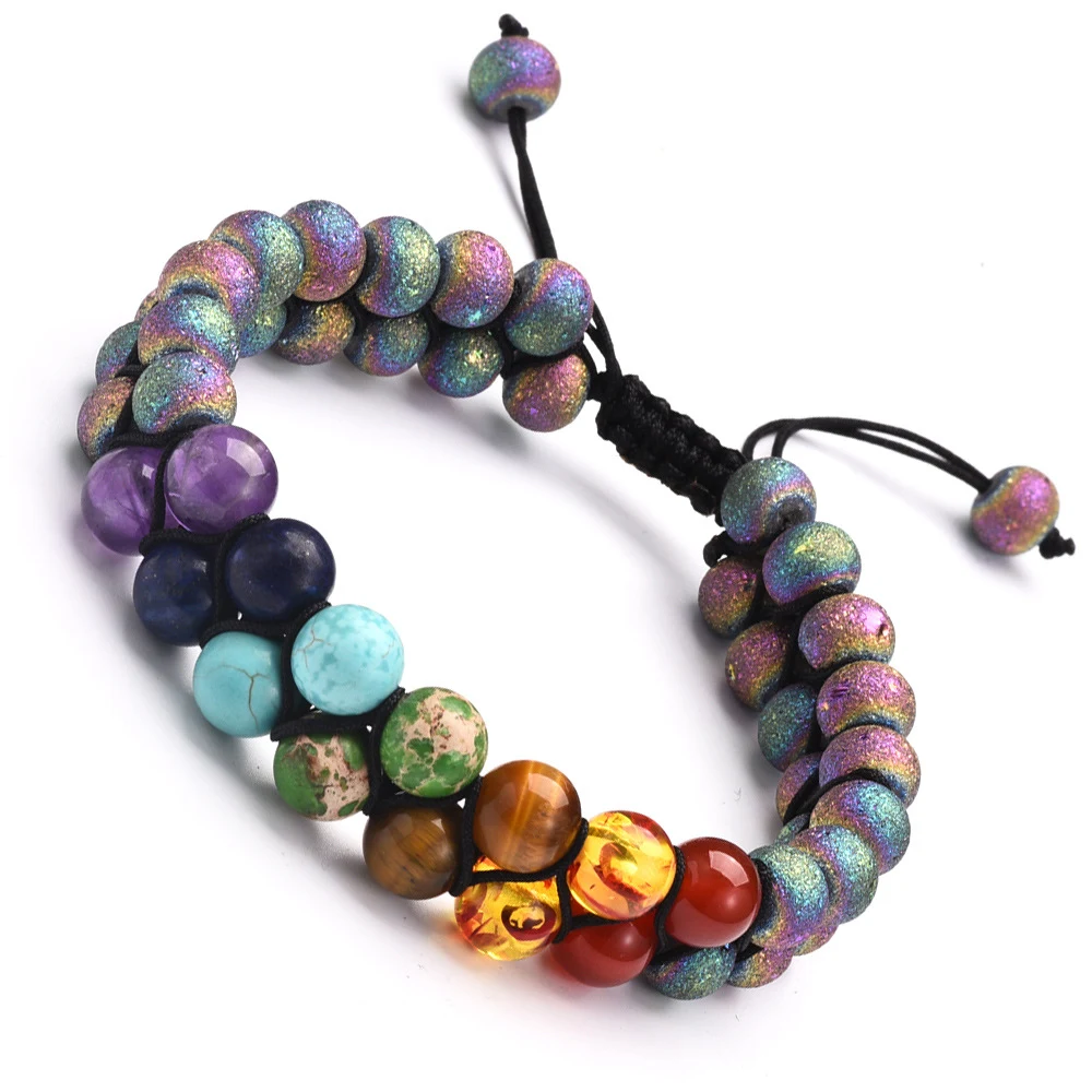Sete Chakra Double Cayer Natural Stone Bracelet — foto 4