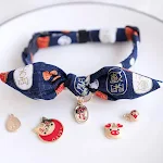 Japanese Style Printed Bowtie Cat Collar Dog Rabbit Ear Collar Bell Necklace Adjustable Jewelry Birthday Gift Kitten Acc — photo 3