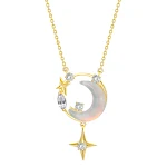 Colar Feminino S925 de Prata Esterlina Estrela Lua, Corrente de Colar Clavícula, Luxo Leve, Design Exclusivo — foto 2