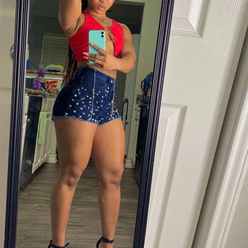 Title 5, Shorts de mezclilla para mujer estilo europeo y...