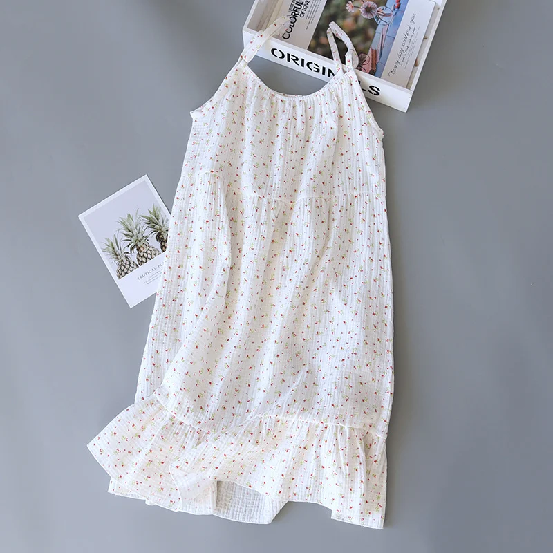 Camisola feminina solta de crepe 100% algodão com alças Durma com conforto e frescor com esta camisola leve e respirável, ideal para noites tranquilas. — foto 12