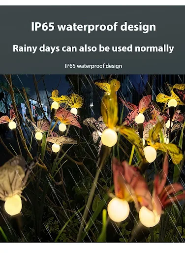 Title 2, Solar Color Changing Firefly Butterfly Lawn Lam...