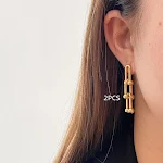 Conjunto de colar, pulseira e brincos com fecho em U de vachette, design elegante e moderno para complementar seu estilo. — foto 15