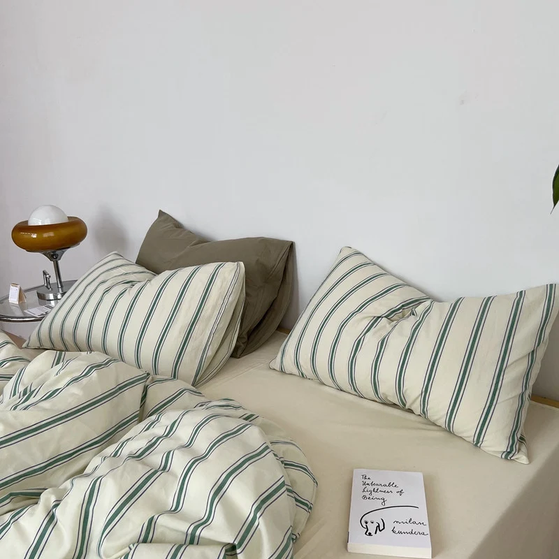Striped Cotton Fabric Four-piece Set for comfortable and stylish clothing, breathable and versatile, perfect for everyda — photo 9