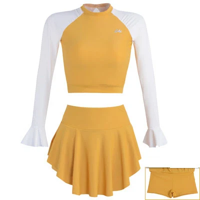 Title 2, Conservative split long-sleeved hot spring swim...