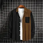 Men's Leisure Corduroy Long Sleeve Pocket Shirt, offering relaxed comfort and casual style, perfect for everyday wear an — photo 2