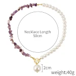 Colar feminino com contas de pedras coloridas, um acessório de moda que adiciona elegância e um toque vibrante a qualquer look com pedras preciosas. — foto 6