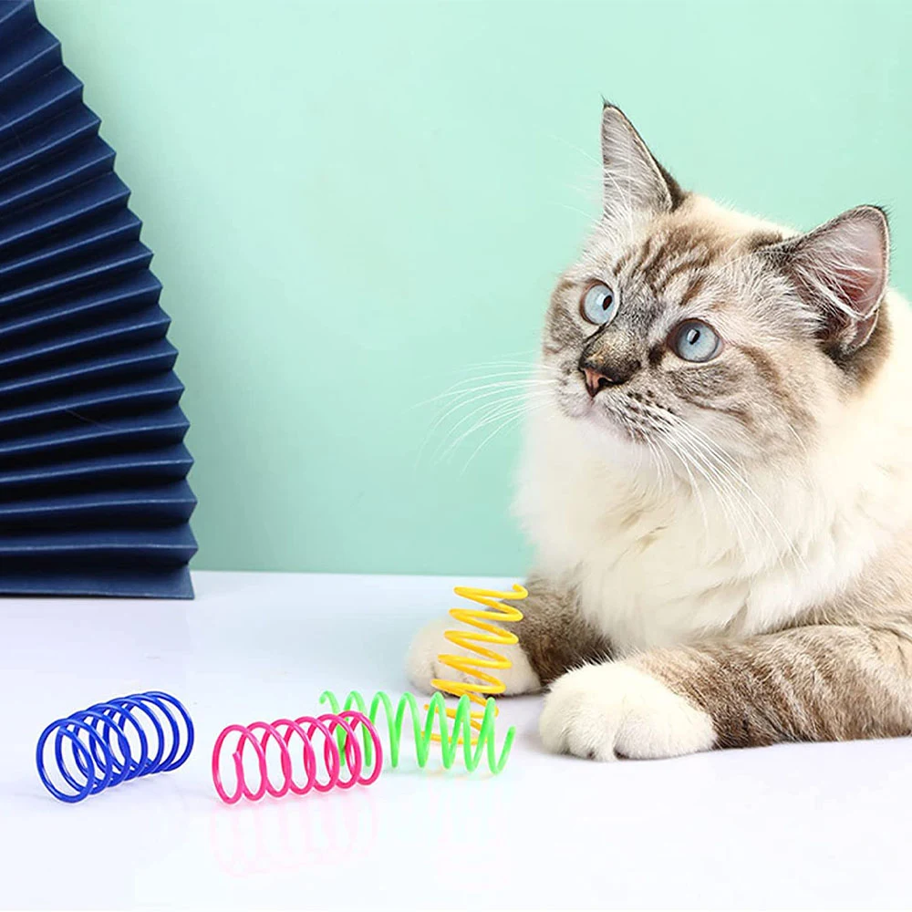 Title 6, Cat Spring Toy 4/8/16/20pcs Colorful Cat Coil T...