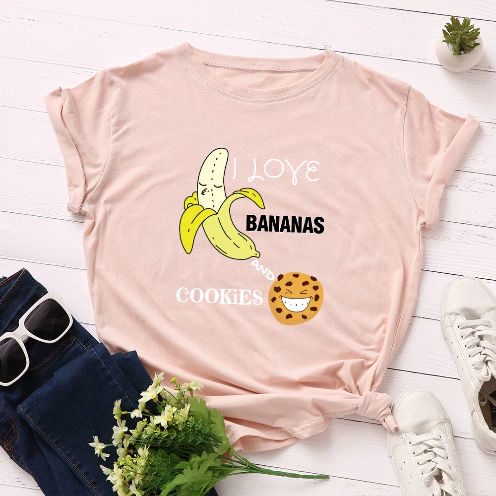 Title 6, Womens Spoof Banana Letters Loose Crew Neck Sh...