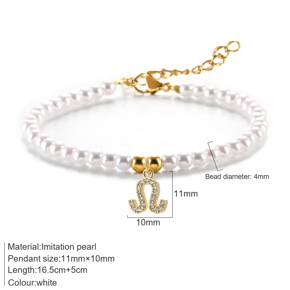 Pulseira de moda com 12 constelações em zircônia dourada, um acessório elegante para expressar seu signo do zodíaco e estilo pessoal. — foto 4