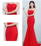 Sequined lace waist fishtail wedding dress, a stunning choice. Exude elegance and charm on your special day. Feel beauti — photo 11