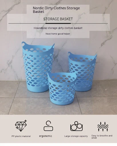Title 1, Household Portable Plastic Storage Basket, perf...