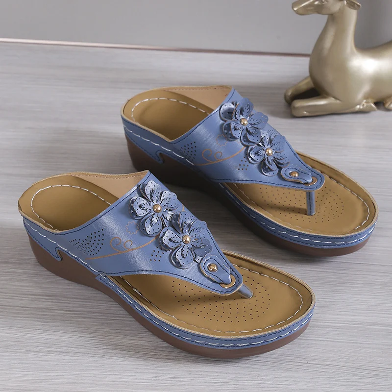 Women's Wedge Beach Platform Sandals Flower Flip Flops. Enjoy comfort and style. Perfect for the beach or summer days, t — photo 7