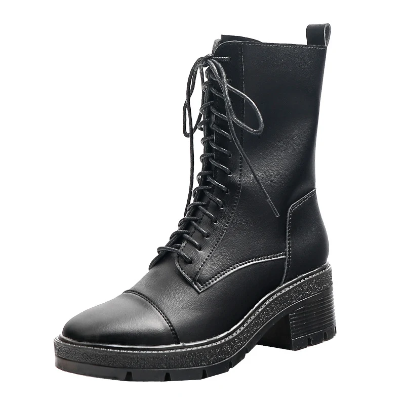 Title 6, Womens White Crystal Martin Boots, Thick Heel ...