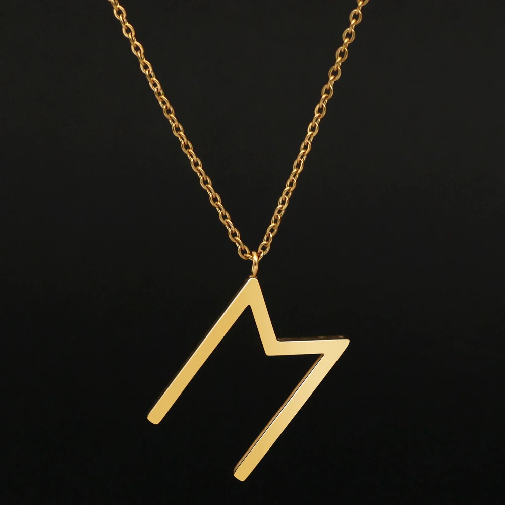 Pingente de aço inoxidável dourado com 24 Runas Personalizadas da Série Viking Culture, um acessório elegante e significativo. — foto 1