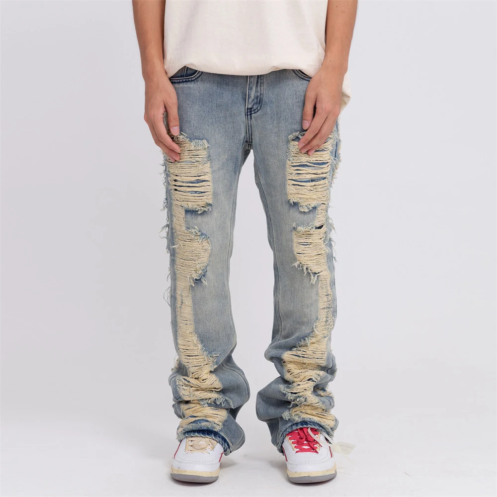 Title 2, Jeans masculinas High Street com whiskering arr...