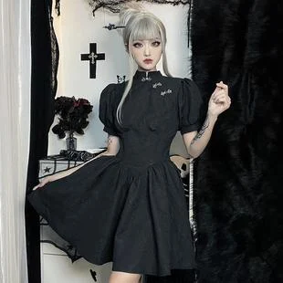 Title 14, Elegant Ruffle Waist-tight Polo Collar Dress