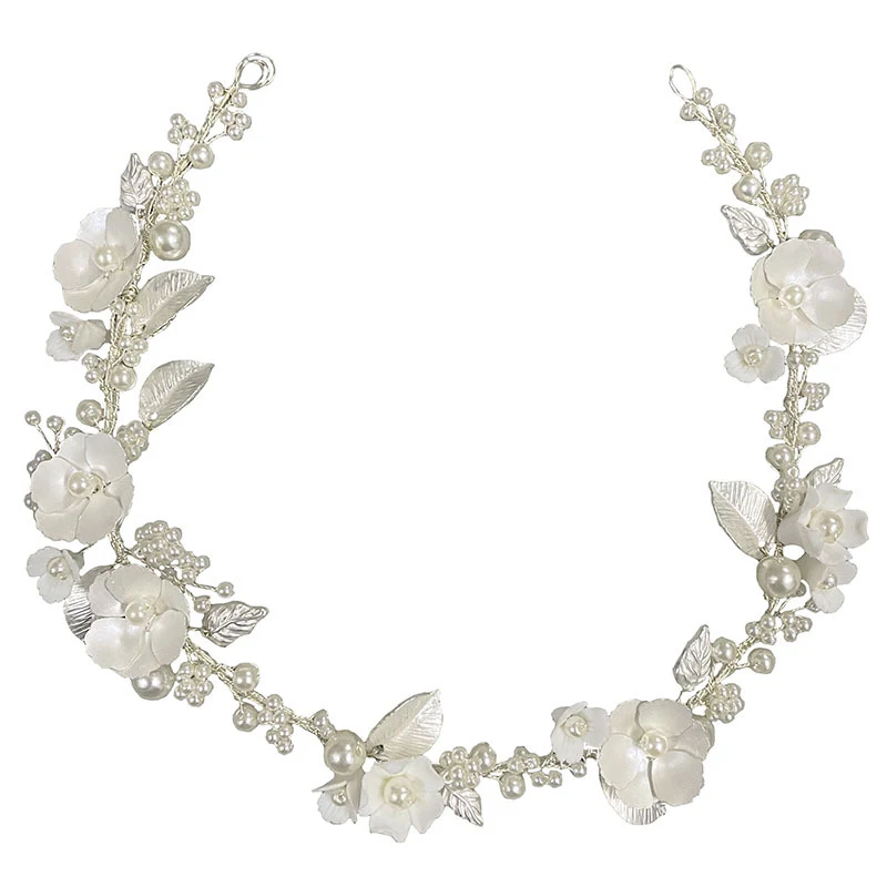 Bandeau de fleurs de mariée européen et américain. Accessoire idéal pour les mariages, ajoute une touche florale et élégante à votre coiffure. — photo 3