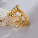 Anel com design de interesse especial e concha de aço titânio. Resistente, elegante e ideal para expressar seu estilo único. — foto 6