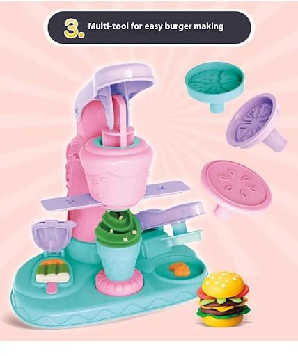 Title 2, Fun Colored Clay Ice Cream Machine Childrens M...