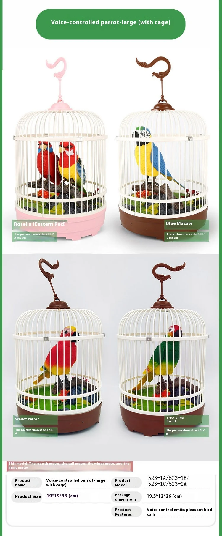 Title 4, Jaula de pájaro de simulación Juguete infantil ...