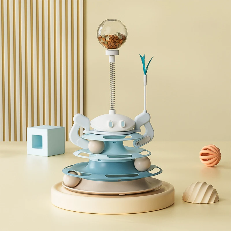 Rotating Cat Plate, Food-Leaking Windmill, Feather, Cat Stick, Four-Layer Tower, Tracks and Interactive Entertainment fo — photo 5
