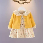Conjunto de roupas de outono para bebê menina, trajes quentes e charmosos para o outono, conforto e estilo em cada peça, perfeito para sua pequena. — foto 3