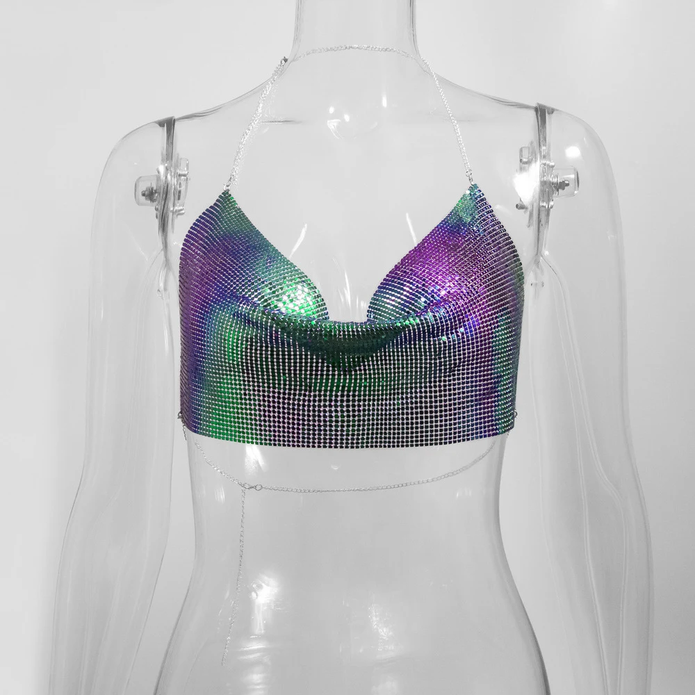 Title 11, Sequined Personalized Metal Strap Top