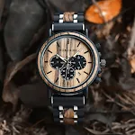 Relógio de madeira elegante, unissex, leve e confortável, perfeito para uso diário, combina design natural, estilo e consciência ambiental. — foto 2