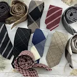 Gravata escolar básica outono e inverno estilo britânico JK, listras de algodão e linho tricotado à mão, marrom com xadrez café S — foto 18