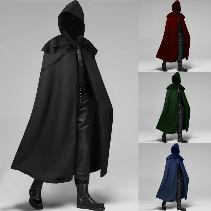 Halloween Ball Dress Up Death Cloak Medieval Hoodie Cloak Costume Perfect for Parties, Cosplay, and Themed Events — photo 1