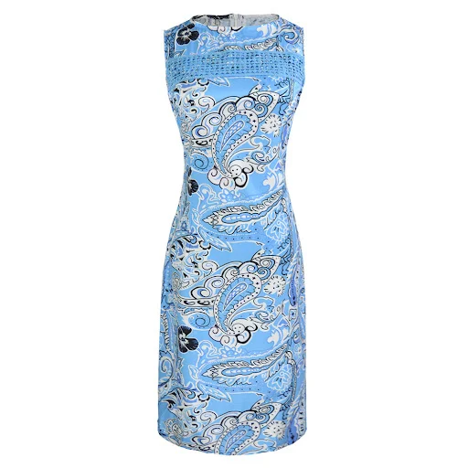 Title 19, Womens Printed Sleeveless Stitching Dress