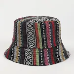 Chapéu de pescador reversível de malha retrô europeu e americano, estilo étnico, listras e diamantes, lona, unissex. Conforto e estilo. — foto 5
