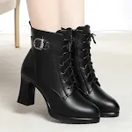 Sapatos de algodão com salto alto de veludo quente, auxílio médio e conforto, perfeitos para aquecer seus pés no inverno. — foto 17