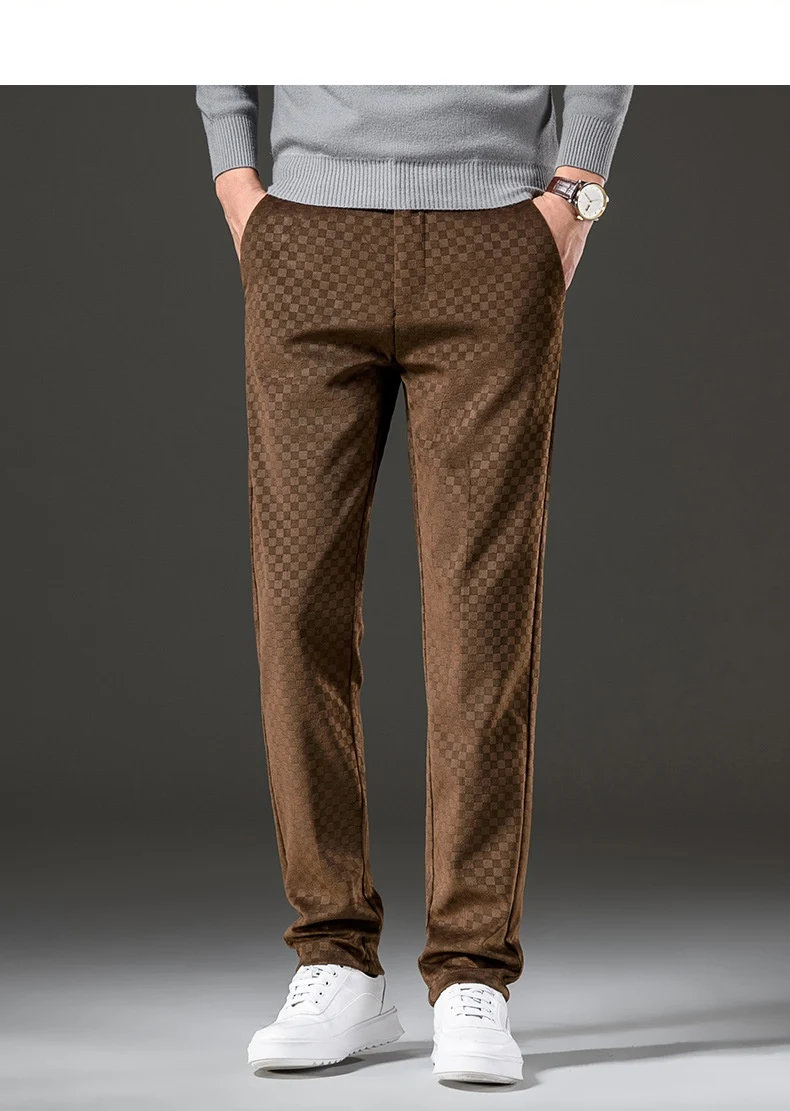 Title 2, Core Velvet Casual Straight Pants Men Comfortab...