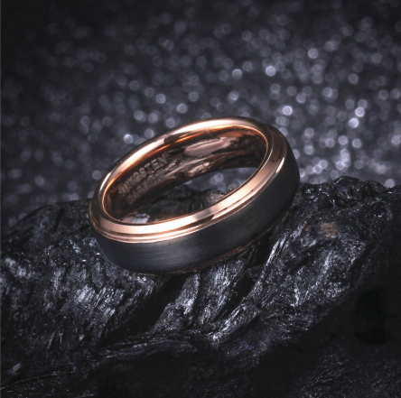 Anéis de casamento de tungstênio rose gold 8MM/6MM/4MM para homem e mulher. Durabilidade e sofisticação para celebrar o amor eterno. — foto 4