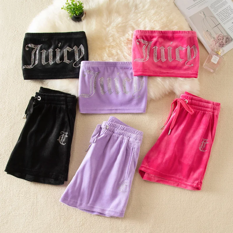 Title 2, Completo shorts e top con strass per donna, per...